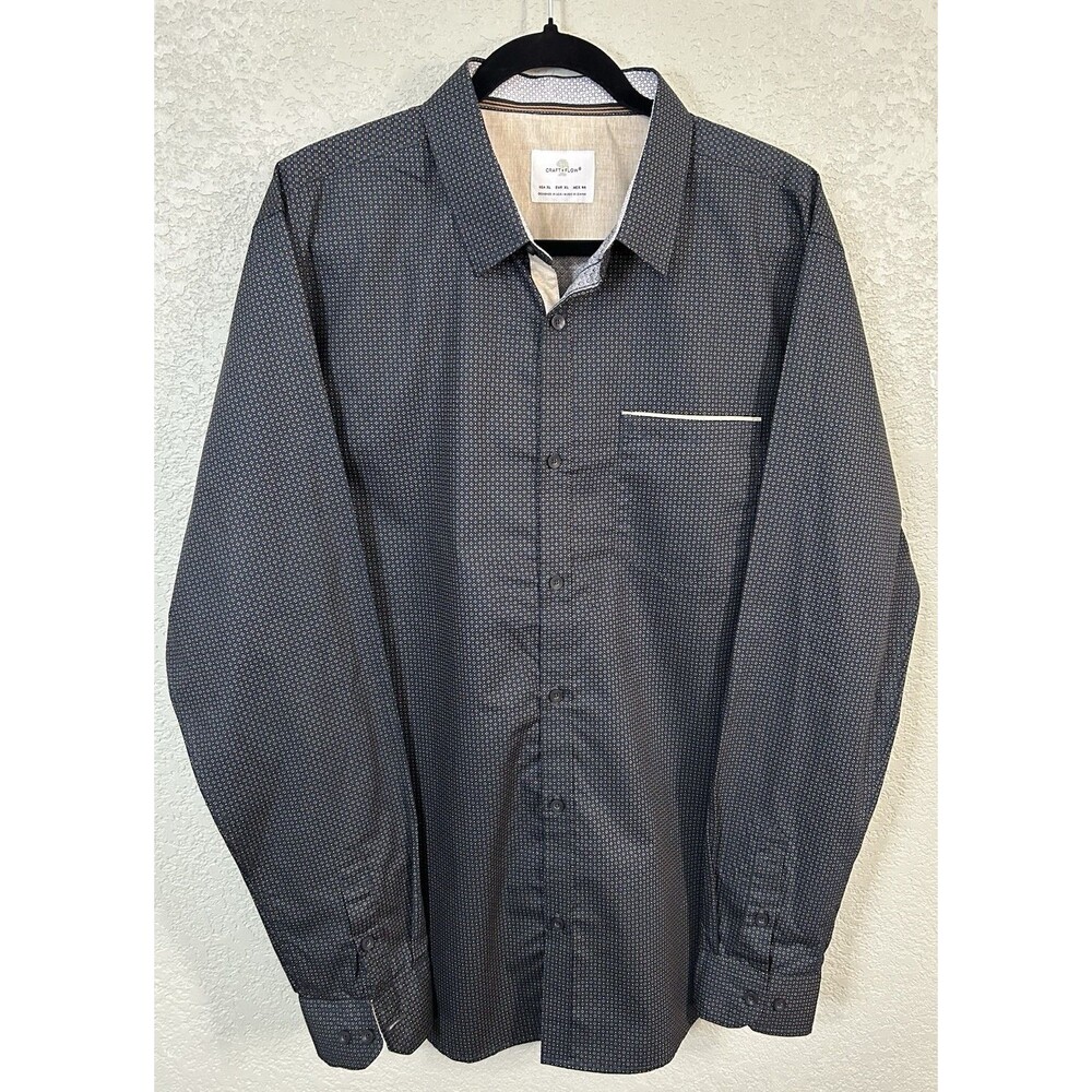 Craft & Flow Men's Cotton Woven Long Sleeve Button-Up Collared Shirt Size XL